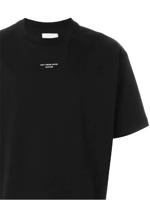 Black cotton logo print t-shirt DRÔLE DE MONSIEUR | PERMP01BL